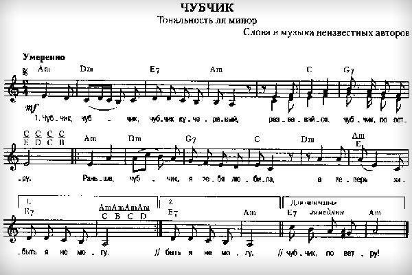 История песни: «Чубчик»